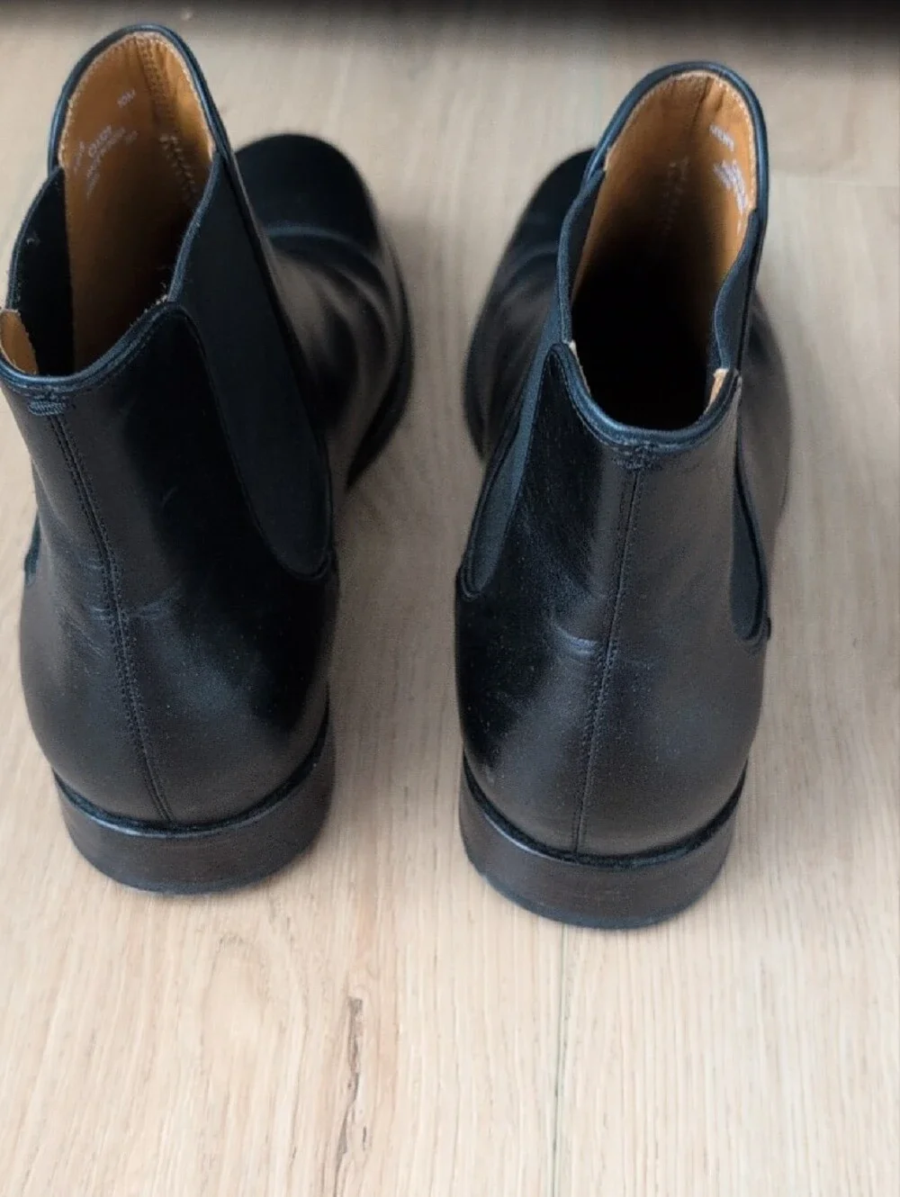 Cole Haan Black Leather Chukka Boots with Tan Lining